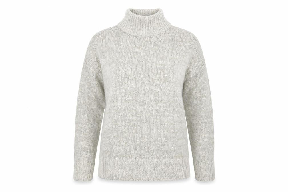 New Look Womens Grey High Neck  Acrylic Pullover Jumper Size M