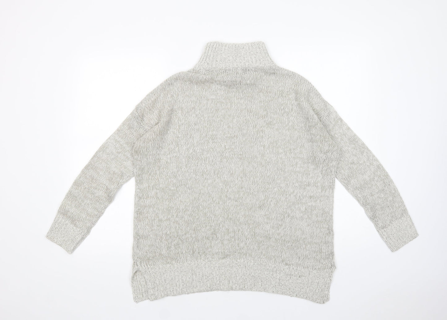 New Look Womens Grey High Neck  Acrylic Pullover Jumper Size M
