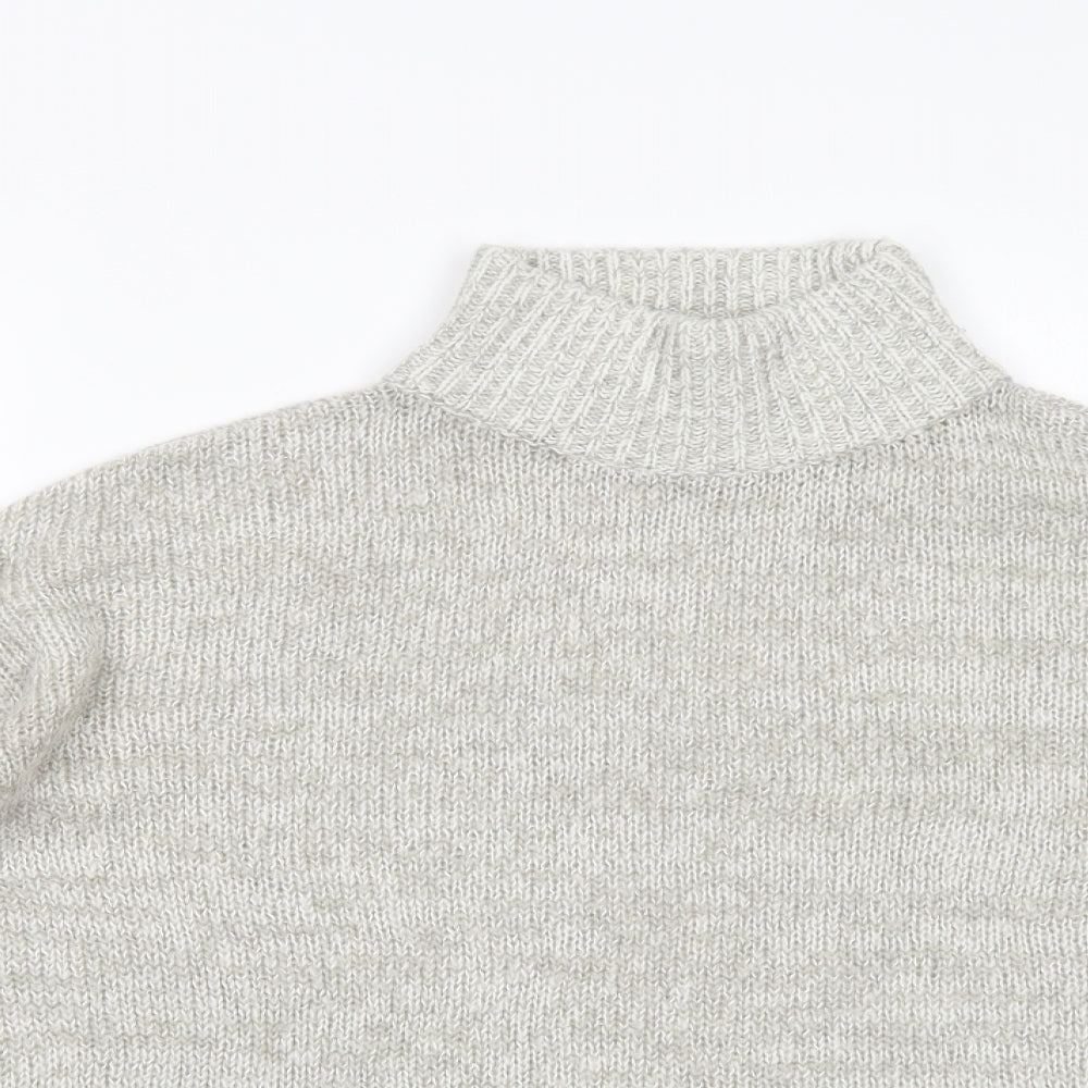New Look Womens Grey High Neck  Acrylic Pullover Jumper Size M