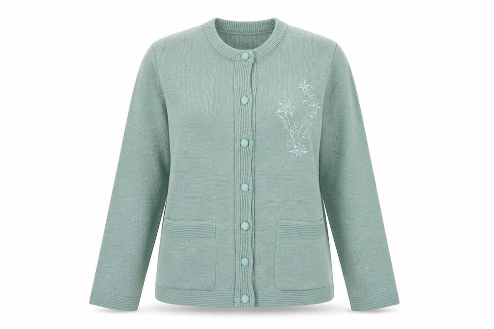 ME Womens Green Round Neck  Polyester Cardigan Jumper Size M