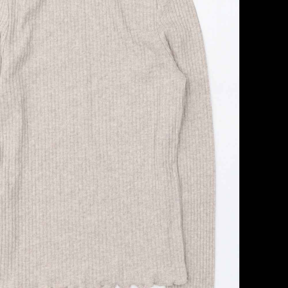New Look Girls Beige  Polyester Jersey Casual Size 14-15 Years Roll Neck