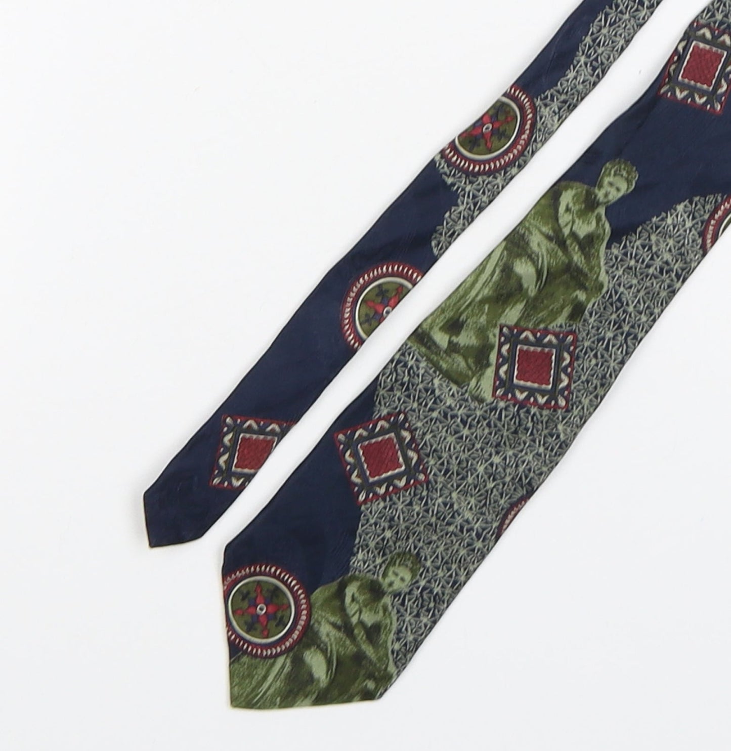 Oakland Mens Multicoloured Geometric Silk Pointed Tie One Size