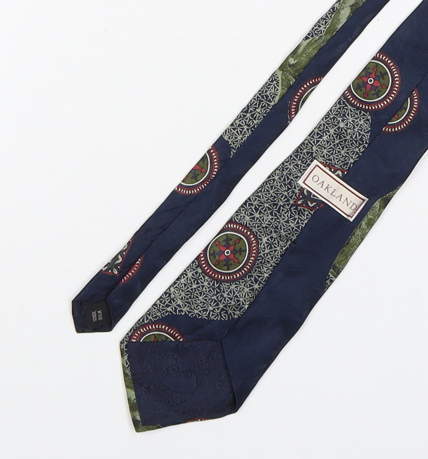 Oakland Mens Multicoloured Geometric Silk Pointed Tie One Size