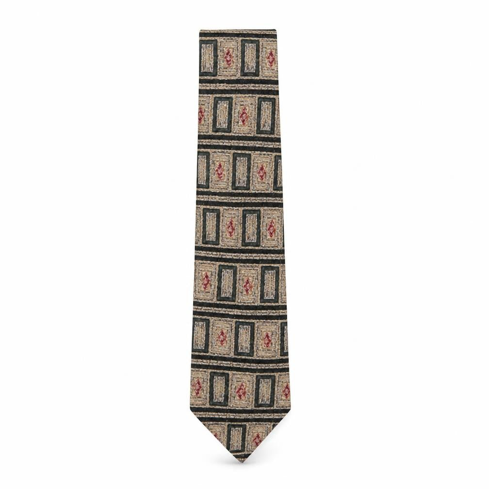 Marks & Spencer Mens Multicoloured Geometric Silk Pointed Tie One Size
