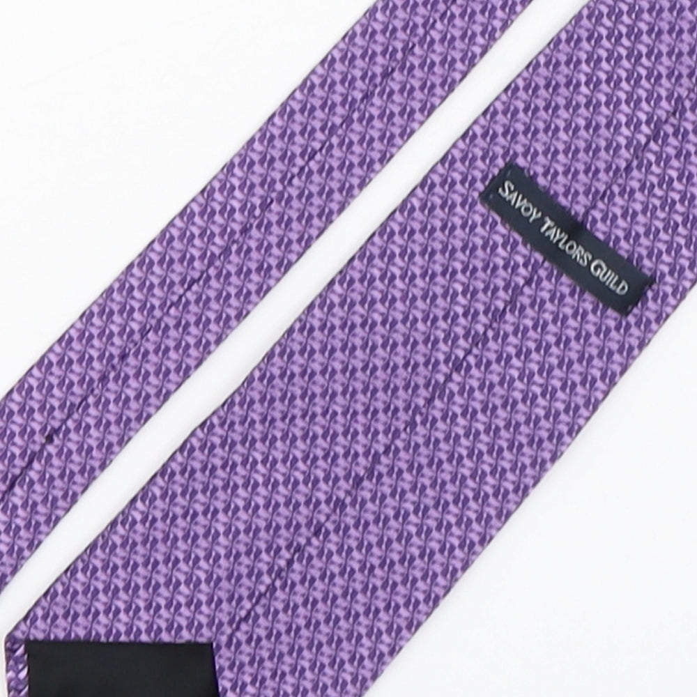 Simon Taylors Guild  Mens Purple Geometric Silk Pointed Tie One Size