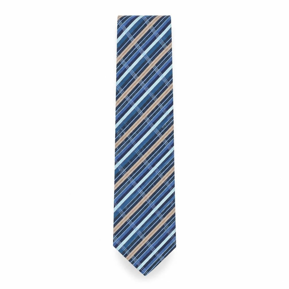 Frangi Mens Multicoloured Striped Silk Pointed Tie One Size
