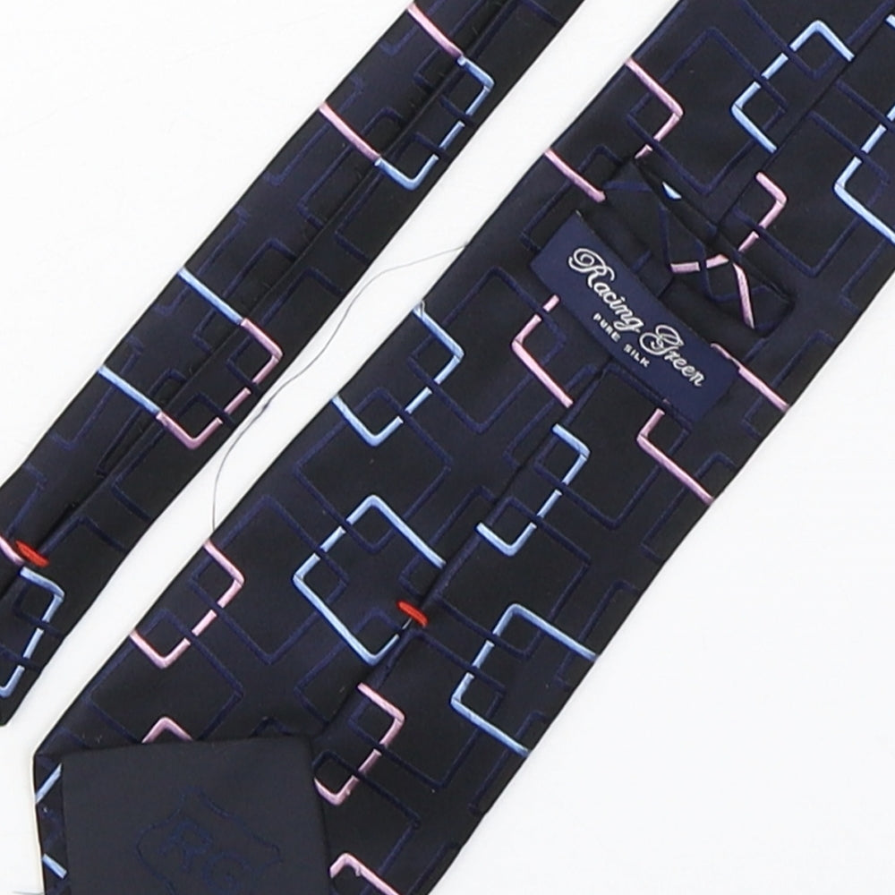 Racing Green  Mens Multicoloured Geometric Silk Pointed Tie One Size