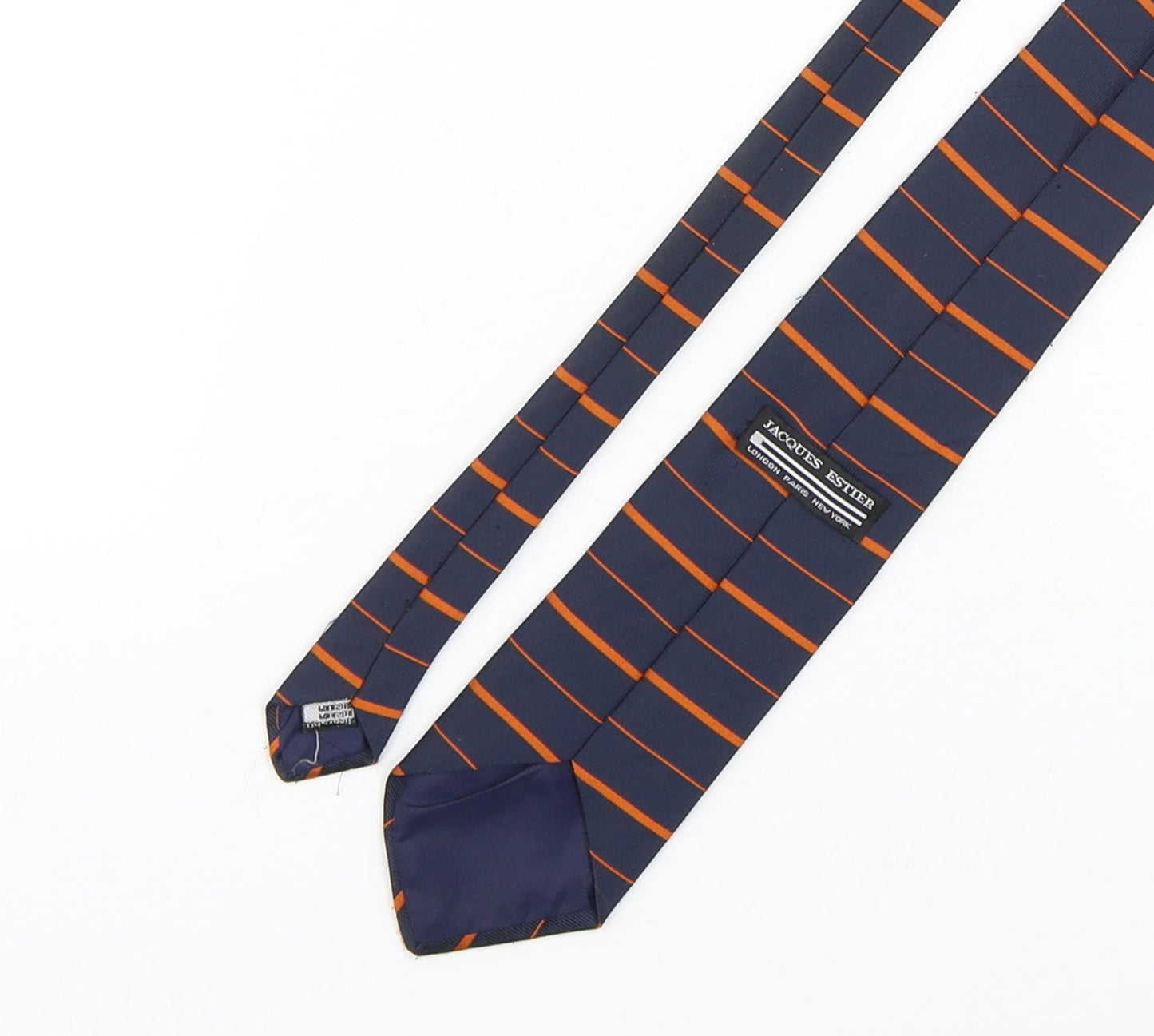 Jacques Estier  Mens Multicoloured Striped Polyester Pointed Tie One Size