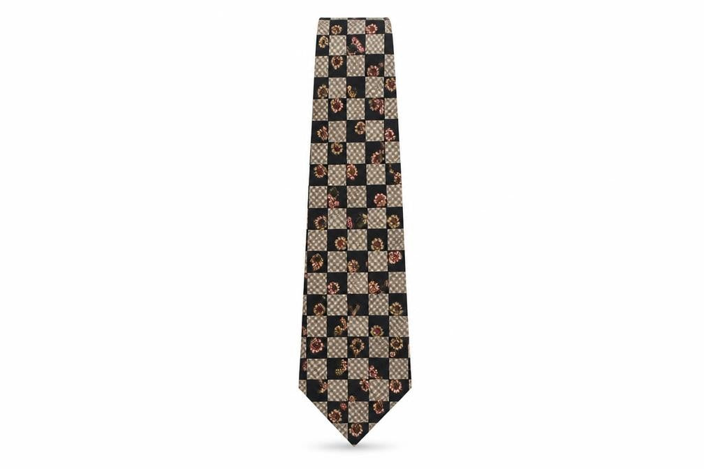 Vicenza Mens Multicoloured Plaids & Checks Polyester Pointed Tie One Size
