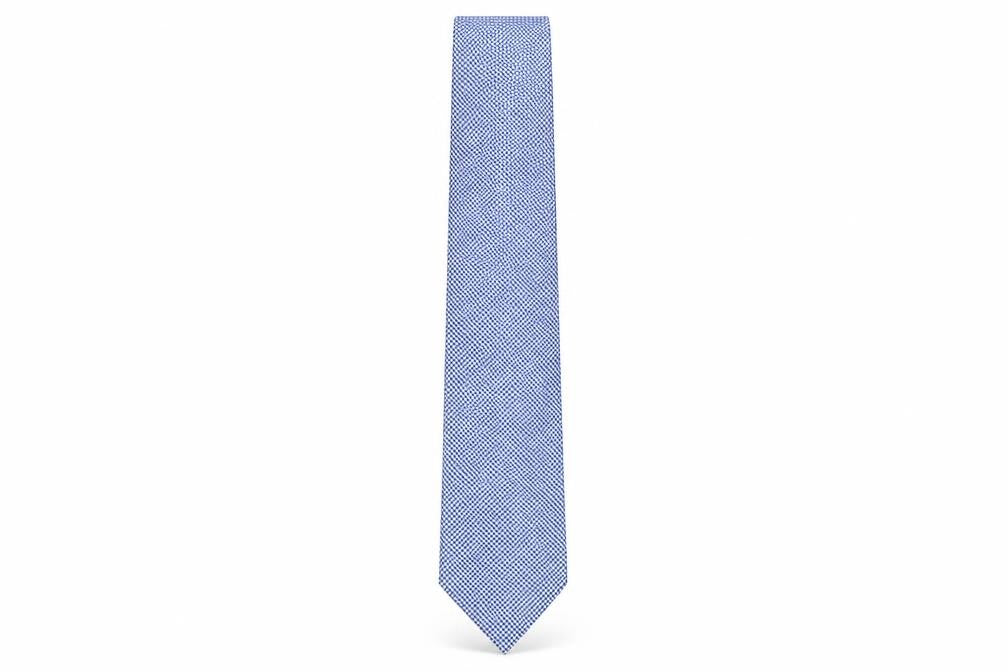 Loding  Mens Blue Plaids & Checks Silk Pointed Tie One Size