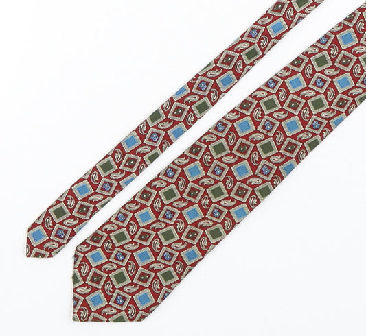 Henry Fox Mens Multicoloured Paisley Polyester Pointed Tie One Size