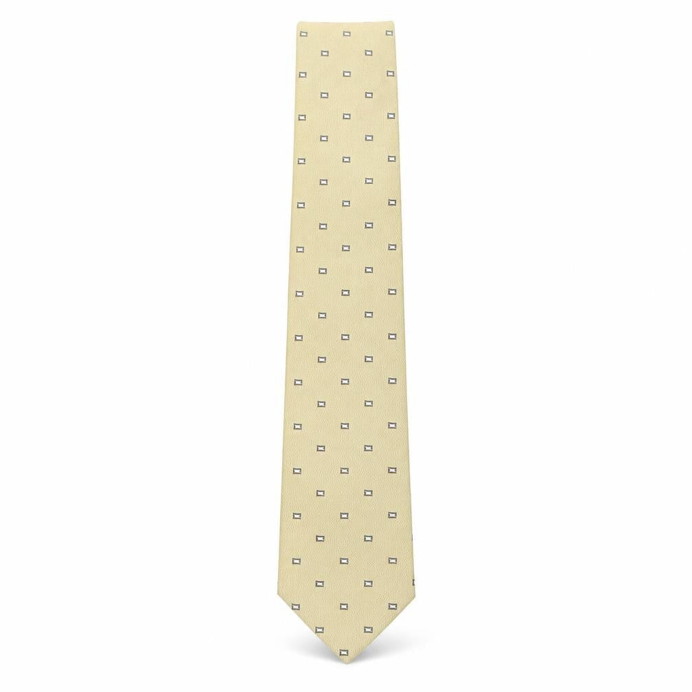 soprano  Mens Beige Polka Dot Silk Pointed Tie One Size