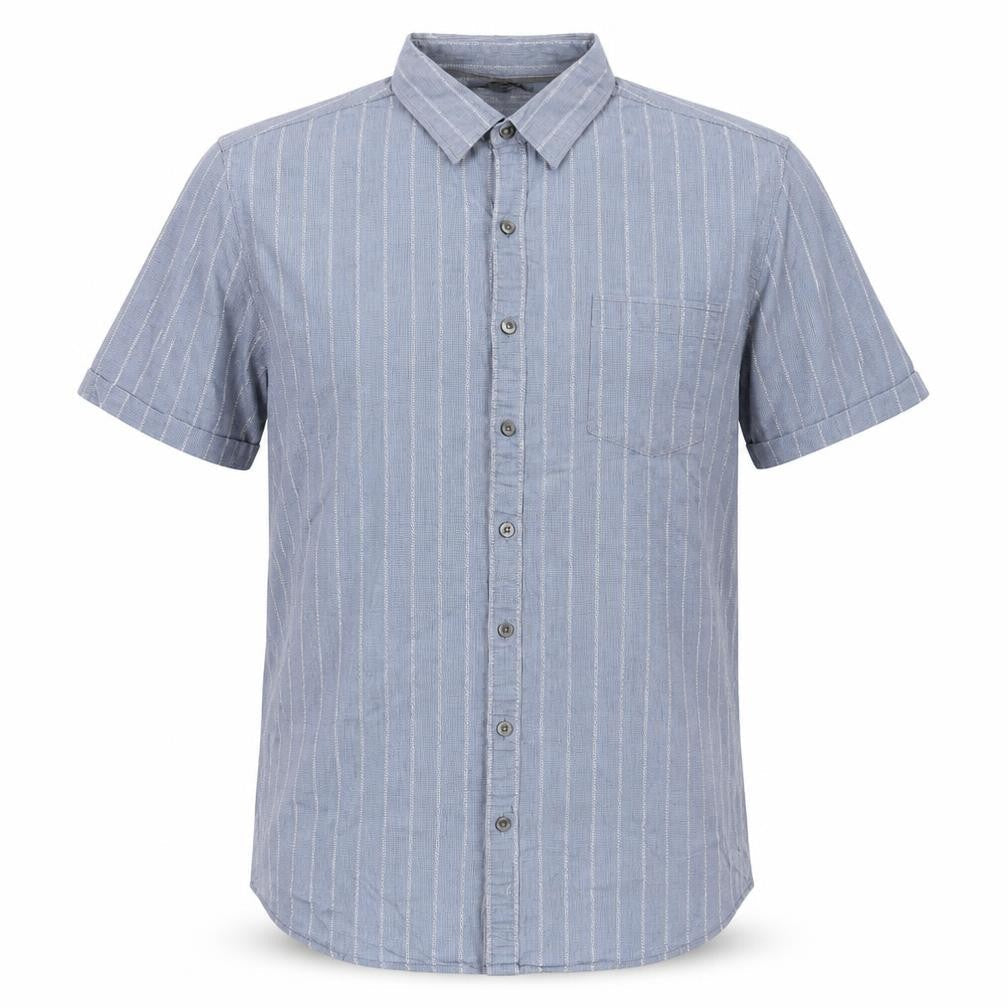 Marc Anthony Mens Blue Striped Cotton  Button-Up Size XL Collared Button