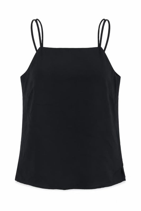 Marks and Spencer Womens Black  Polyester Basic Tank Size 10 Scoop Neck