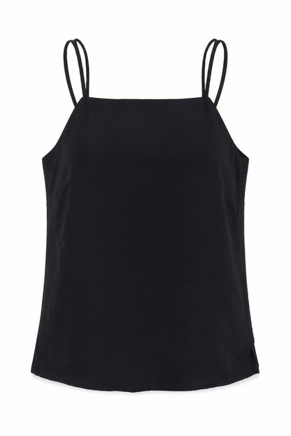 Marks & Spencer Womens Black  Polyester Basic Tank Size 10 Scoop Neck