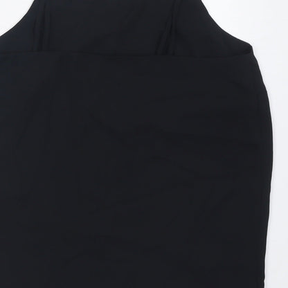 Marks & Spencer Womens Black  Polyester Basic Tank Size 10 Scoop Neck