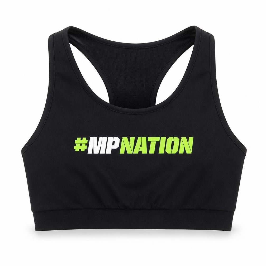 MusclePharm Womens Black  Polyester Cropped Tank Size M Scoop Neck Pullover