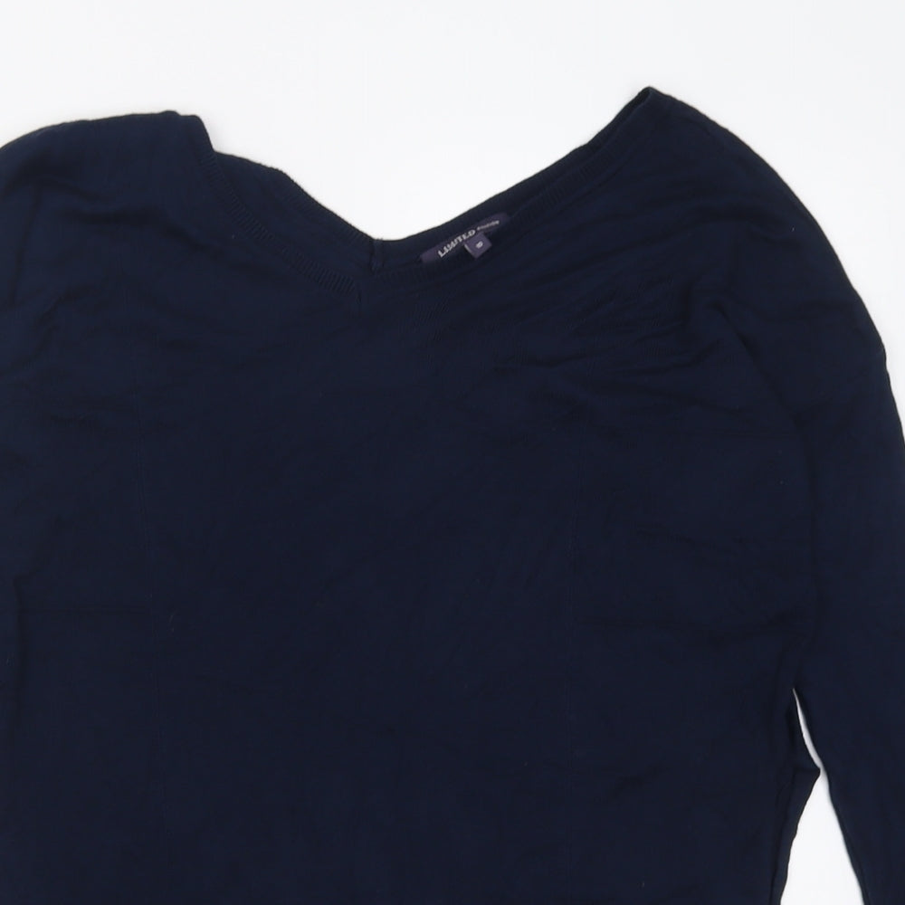 Marks and Spencer Womens Blue V-Neck  Acrylic Pullover Jumper Size 10