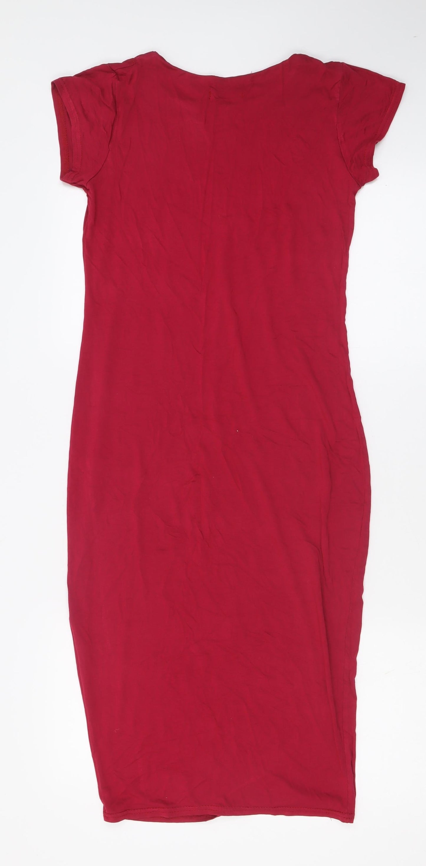 boogoo Womens Pink  Viscose Bodycon  Size 10  Crew Neck Pullover