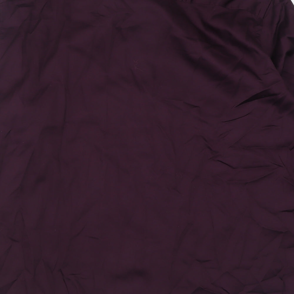 Dunnes Stores Mens Purple  Cotton  Button-Up Size L Collared Button