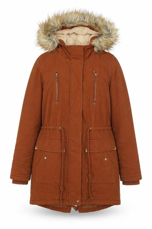 Atmosphere Womens Brown   Overcoat Coat Size 8  Zip