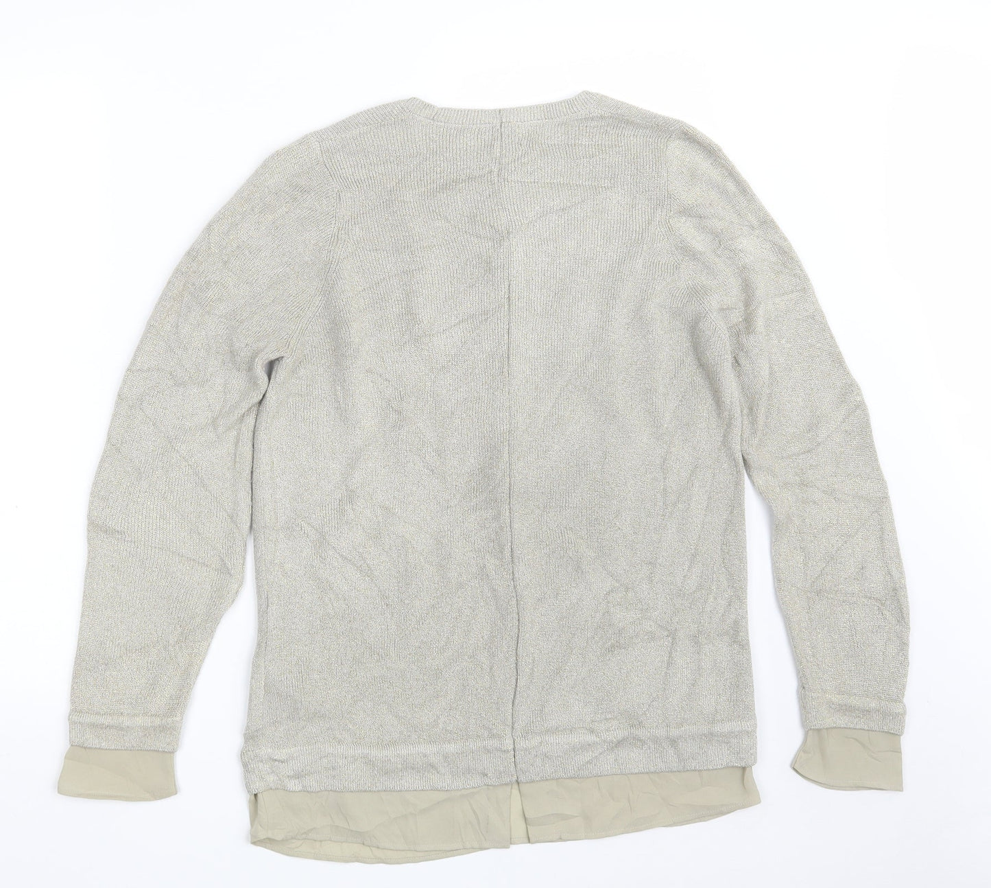 Marks and Spencer Womens Beige Round Neck  Acrylic Pullover Jumper Size 12