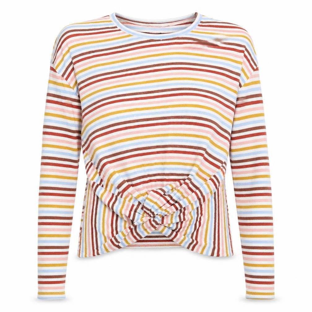 New Look Womens Multicoloured Round Neck Striped Polyester Pullover Jumper Size S