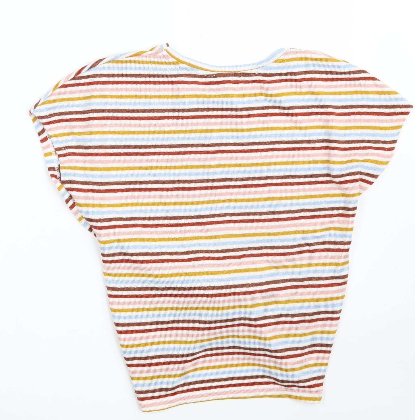 New Look Womens Multicoloured Round Neck Striped Polyester Pullover Jumper Size S