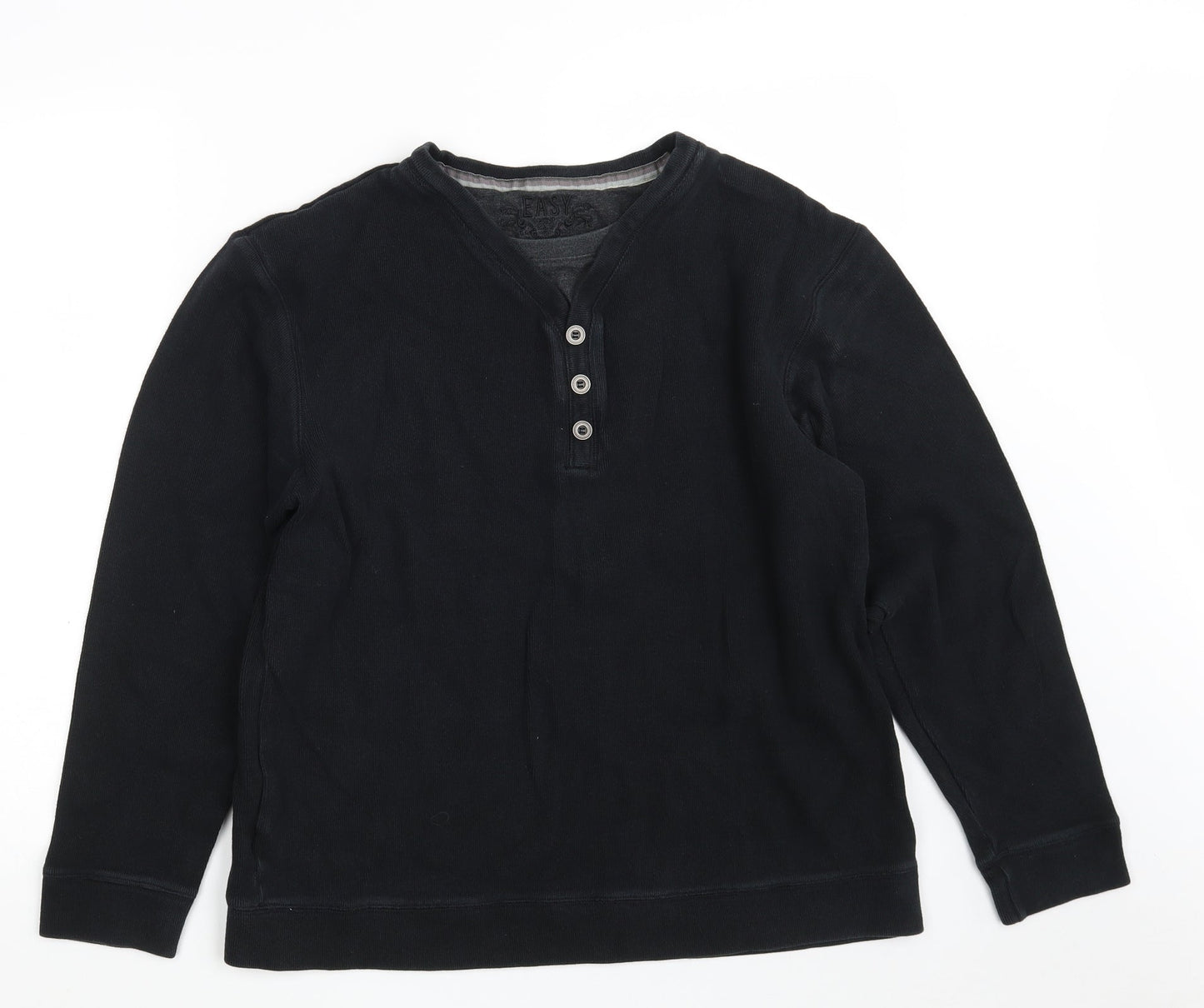 Easy Mens Blue  Cotton Pullover Sweatshirt Size XL