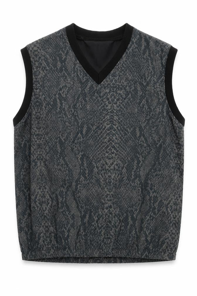 Sunderland of Scotland Womens Green Animal Print Polyester Pullover Tank Size M V-Neck Pullover