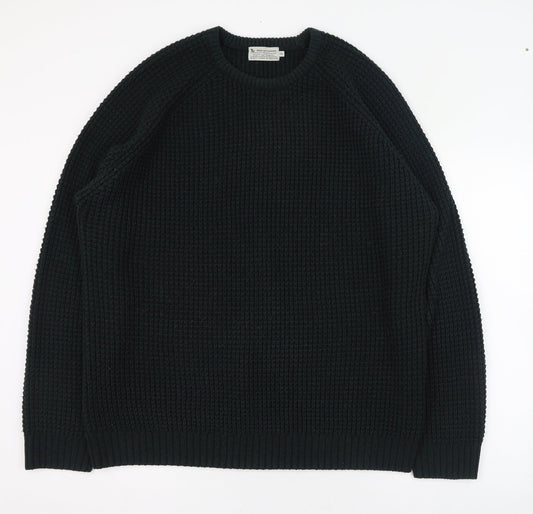 TU Mens Green Round Neck  Acrylic Pullover Jumper Size 2XL