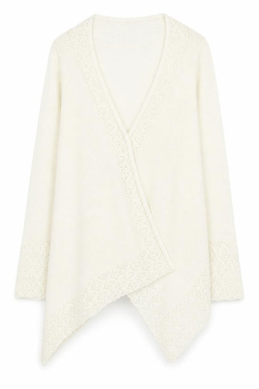 Kaleidoscope Womens Ivory Round Neck  Acrylic Cardigan Jumper Size 12