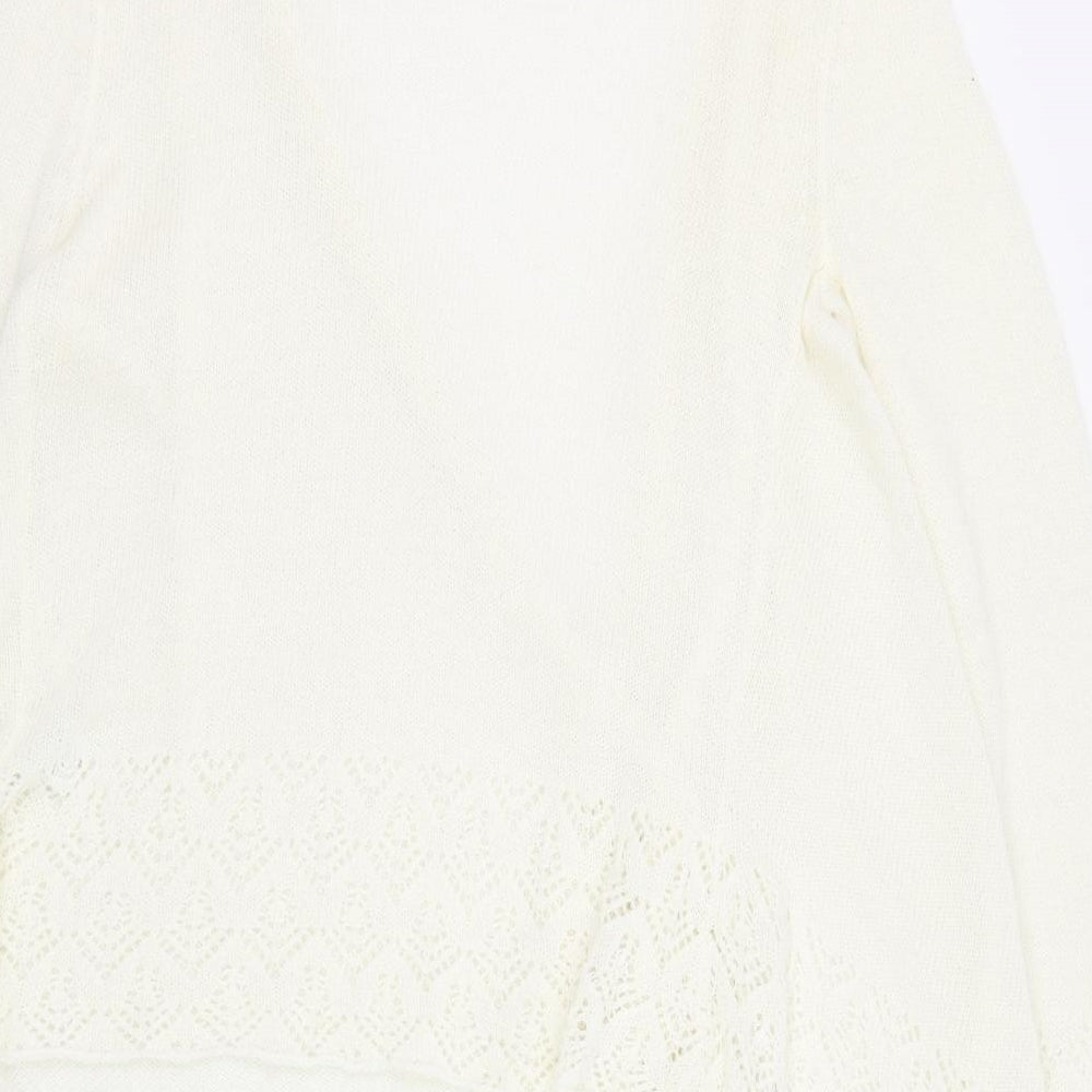 Kaleidoscope Womens Ivory Round Neck  Acrylic Cardigan Jumper Size 12
