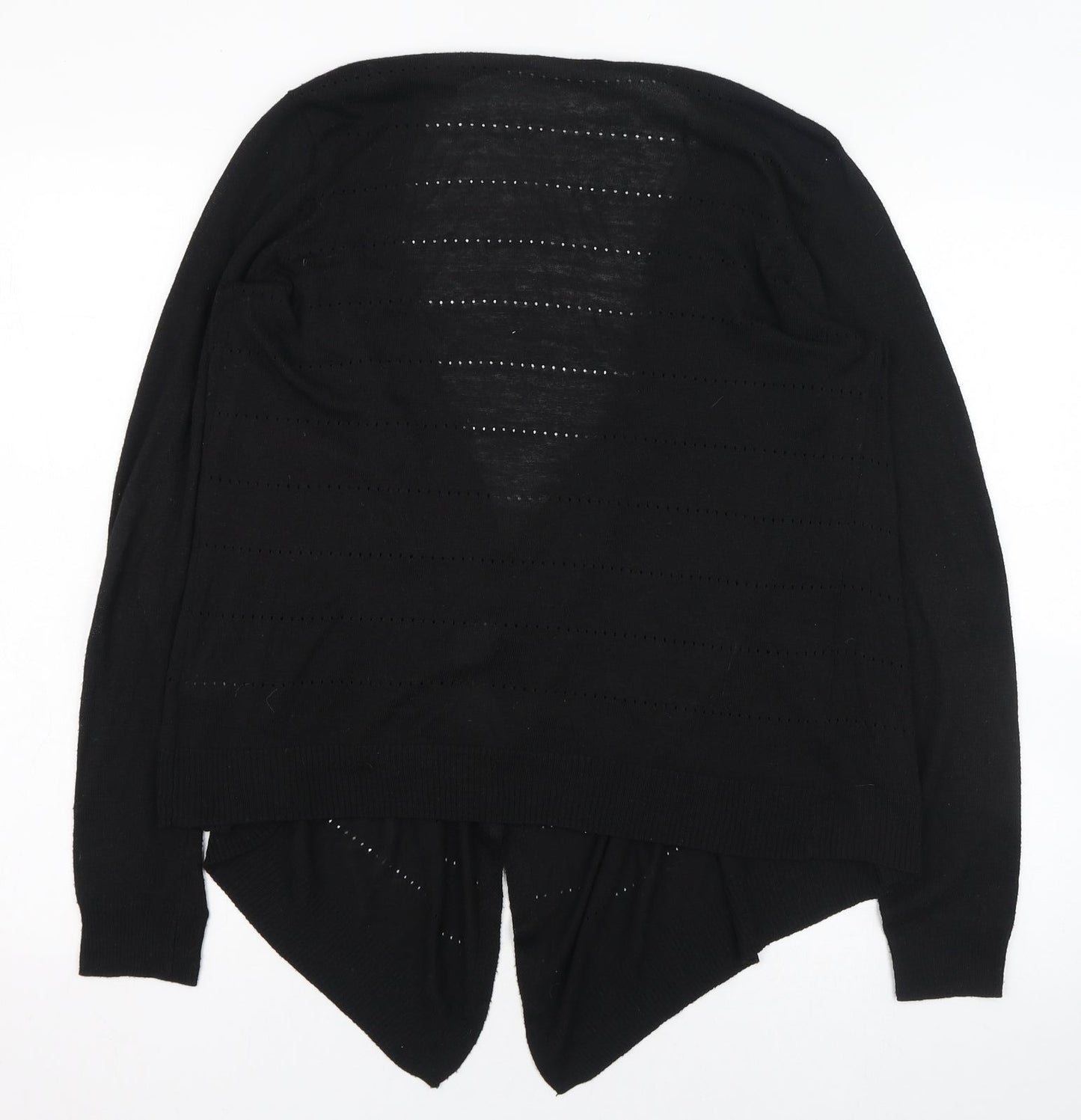 TU Womens Black Round Neck  Polyester Cardigan Jumper Size 10