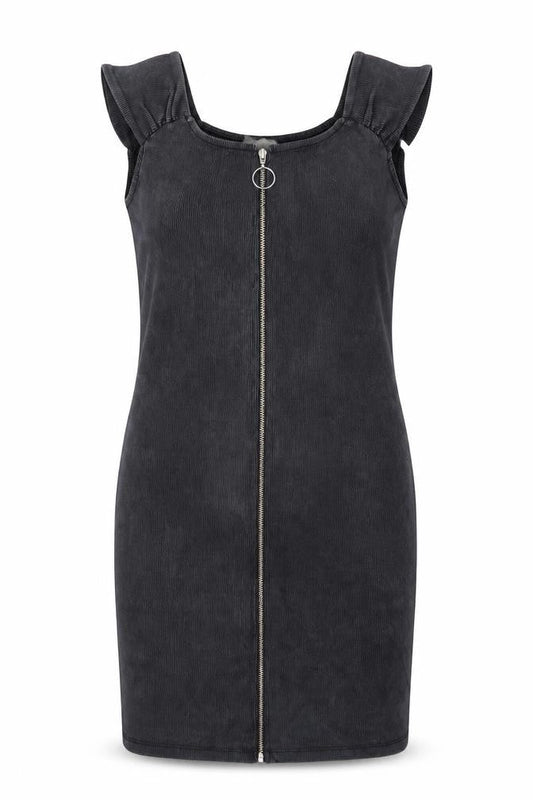 Mango Womens Grey  Polyester Bodycon  Size S  Scoop Neck Zip