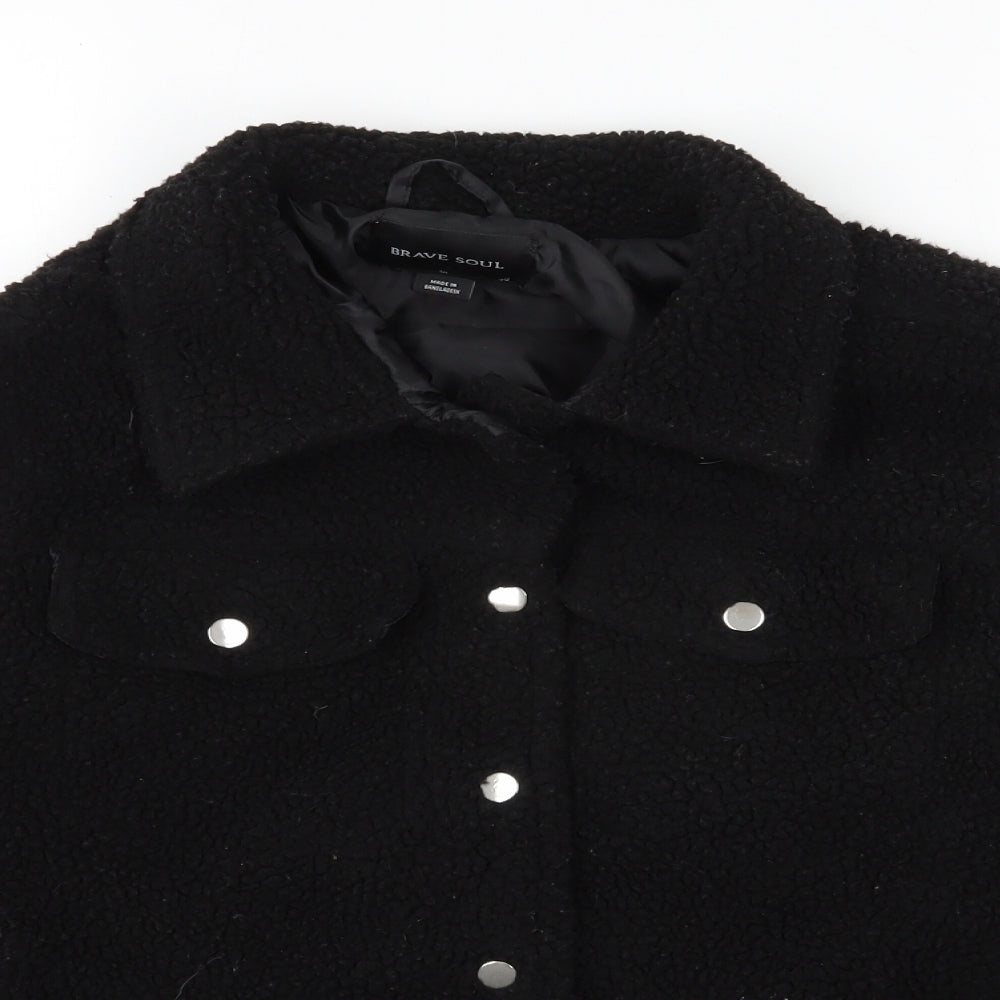 Brave Soul Womens Black   Jacket  Size 12  Snap