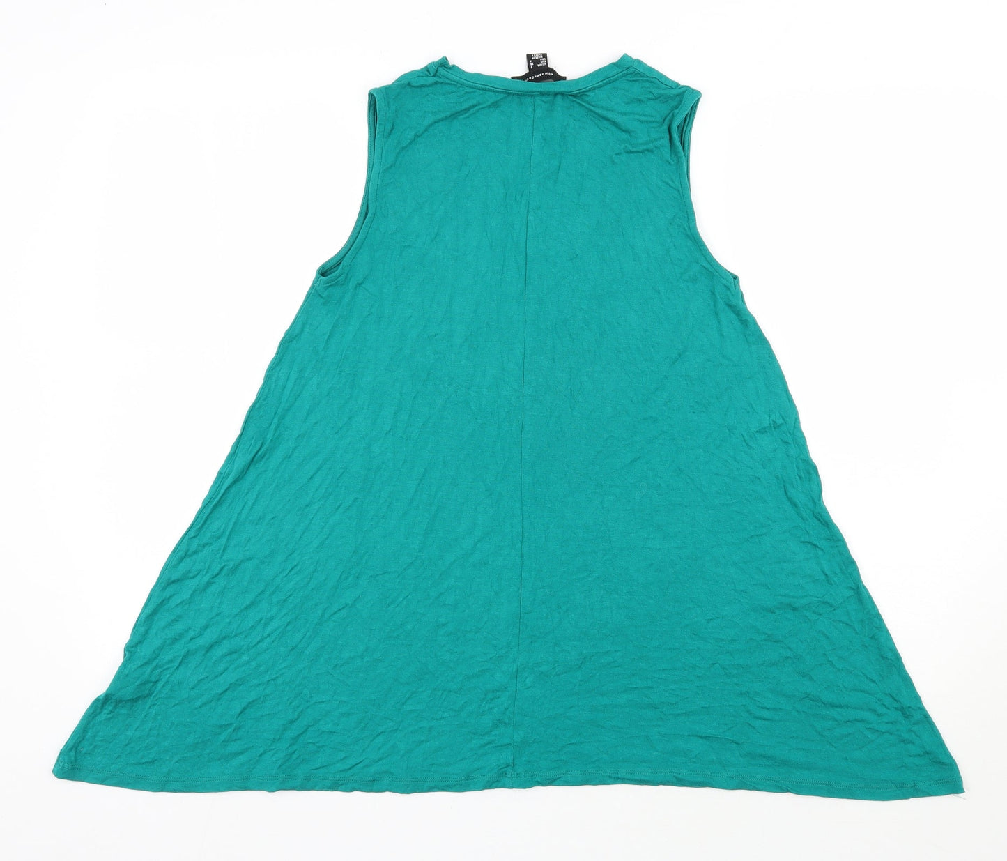 Atmosphere Womens Green  Viscose Jersey Tank Size 8 Round Neck