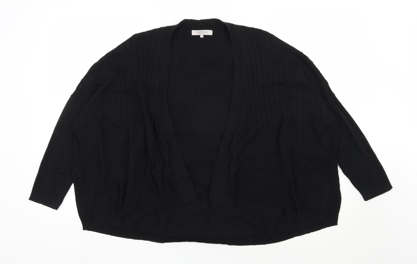 Great Plains Womens Black V-Neck  Polyester Cardigan Jumper Size M