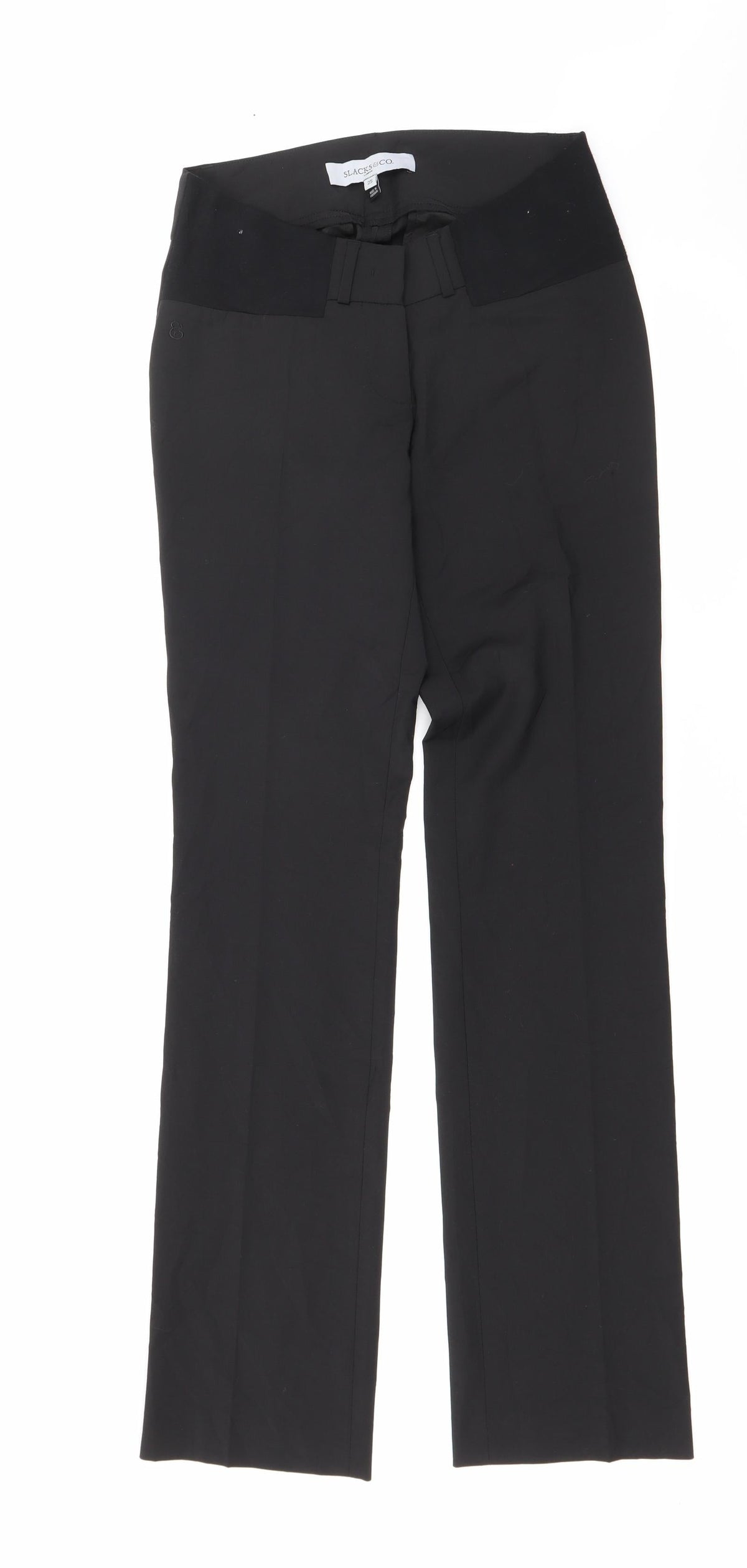 Slacks & Co Womens Black  Polyester Trousers  Size 25 L33 in Regular Zip