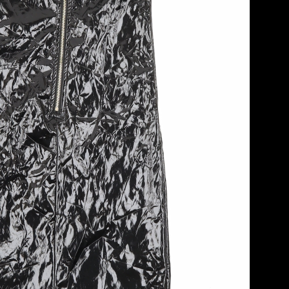 We own the night Womens Black  Polyester Bodycon  Size S  Square Neck Zip