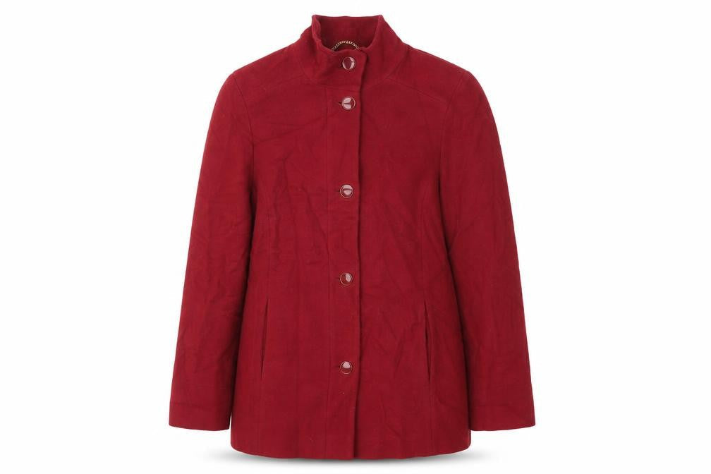 Marks & Spencer Womens Red   Pea Coat Coat Size 14  Button