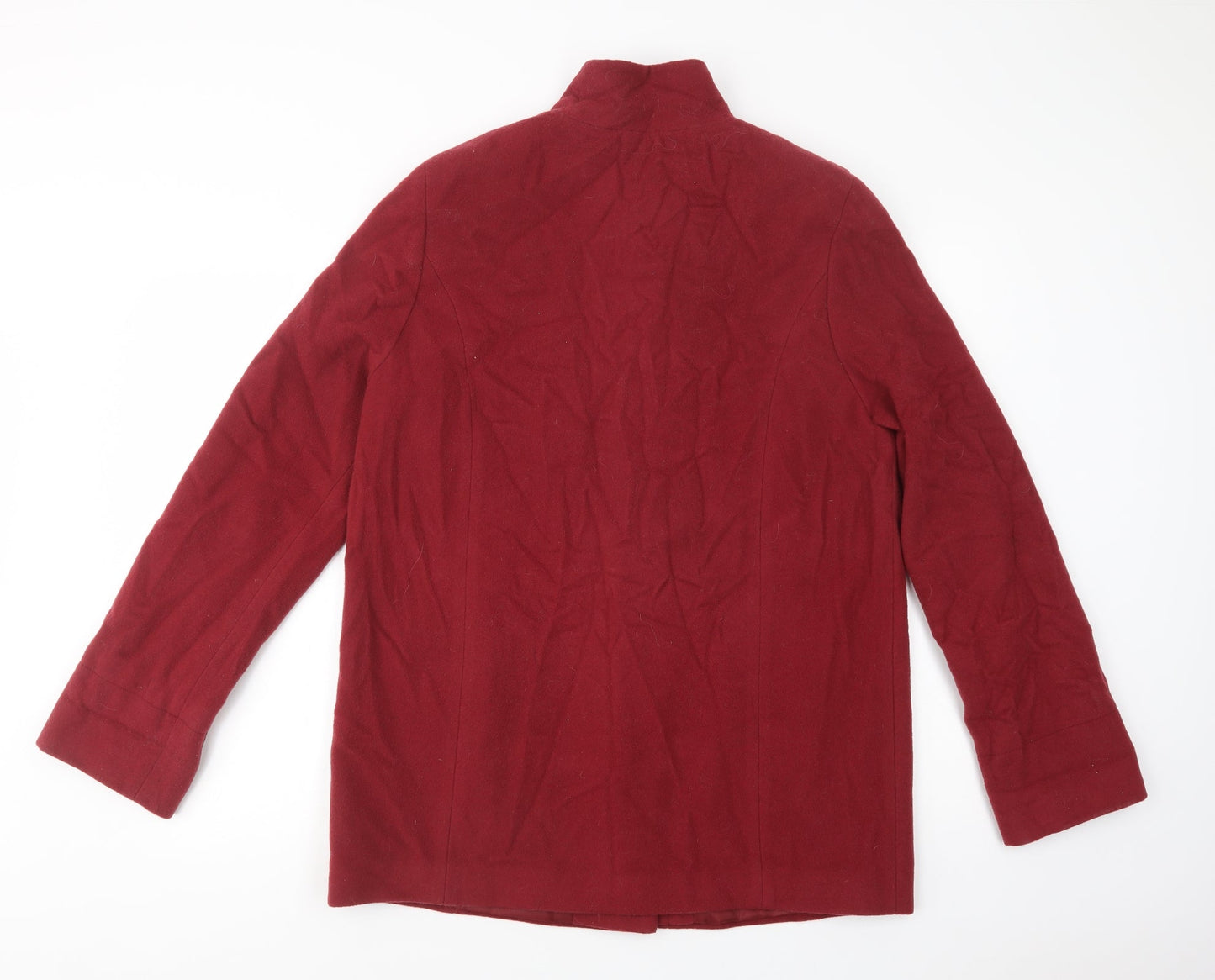 Marks & Spencer Womens Red   Pea Coat Coat Size 14  Button