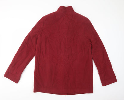Marks & Spencer Womens Red   Pea Coat Coat Size 14  Button
