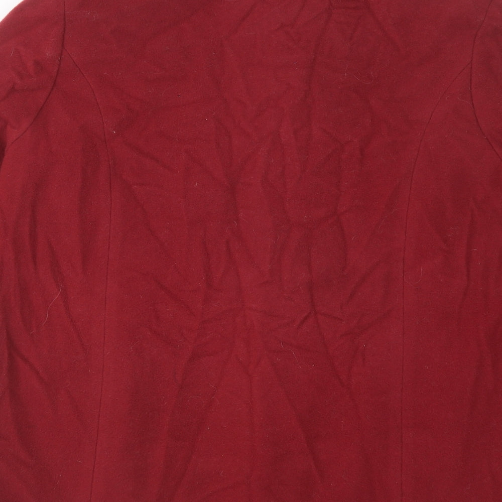 Marks & Spencer Womens Red   Pea Coat Coat Size 14  Button