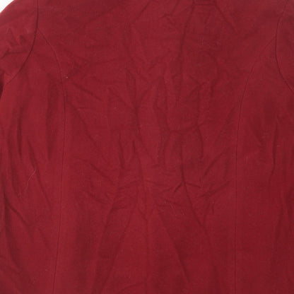 Marks & Spencer Womens Red   Pea Coat Coat Size 14  Button