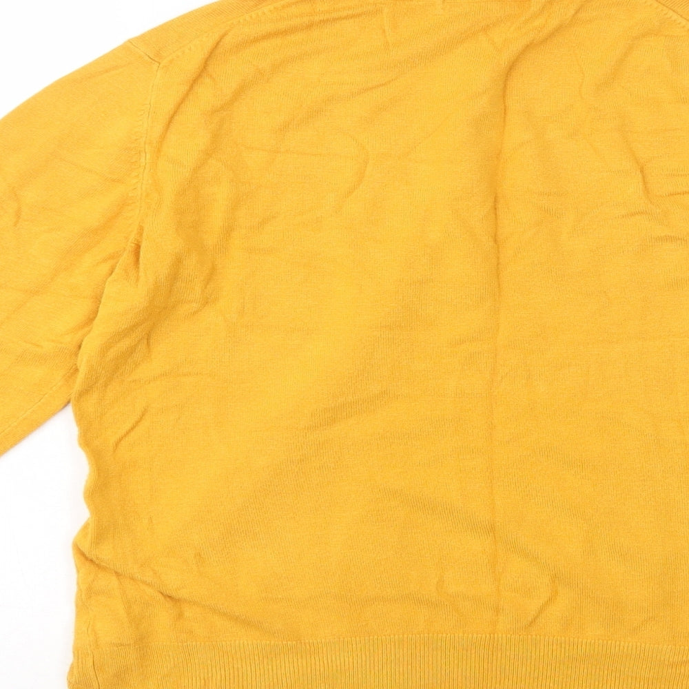 Dunnes Stores Womens Yellow Roll Neck  Viscose Pullover Jumper Size L