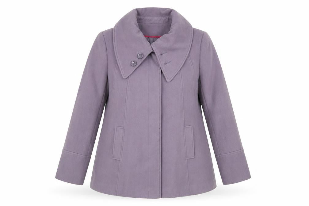 Bonmarché Womens Purple Pea Coat Coat Size 16 Button