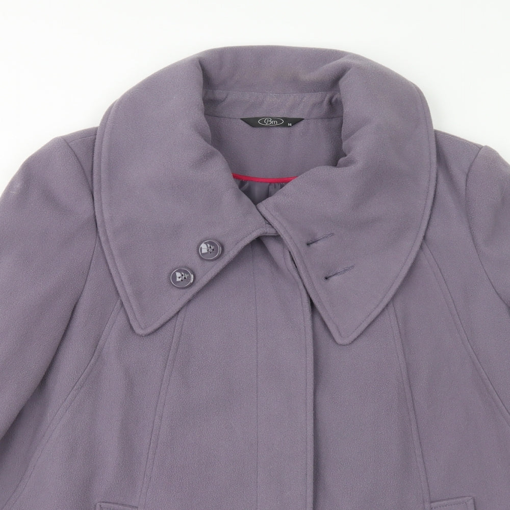 Bonmarché Womens Purple   Pea Coat Coat Size 16  Button
