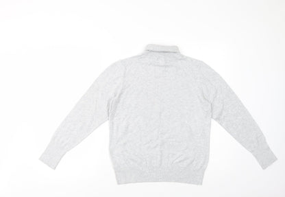 Preloved Dunnes Stores Womens Grey Roll Neck  Viscose Pullover Jumper Size L - Back