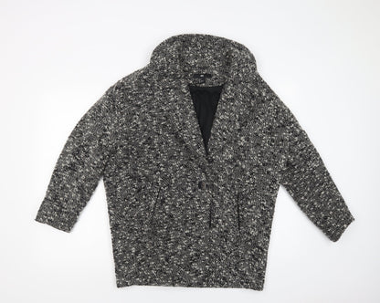 H&M Womens Grey   Overcoat Coat Size 10  Button